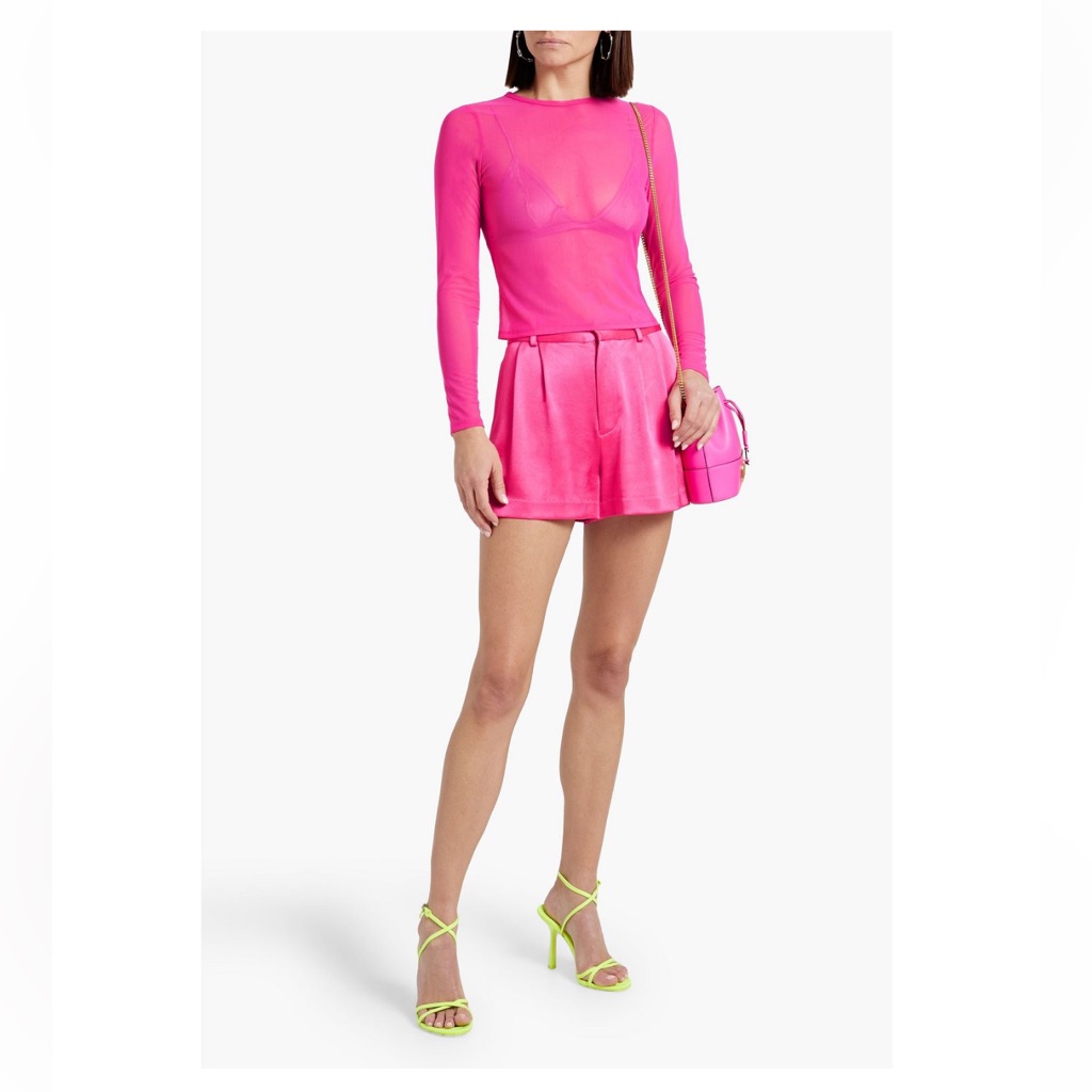 Nwt Alice + Olivia Pink Satin Shorts